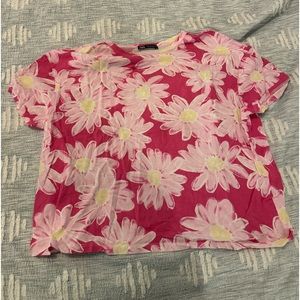 Zara loose flower crop tee